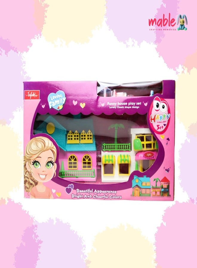 MABLE بيت الدمى من مابل للبنات، مجموعة لعب بيت الدمى كبيرة الحجم للبنات، بيت الدمى مع مجموعة أثاث للأطفال، هدية مثالية لأعياد الميلاد (متعدد الألوان) - Image 5